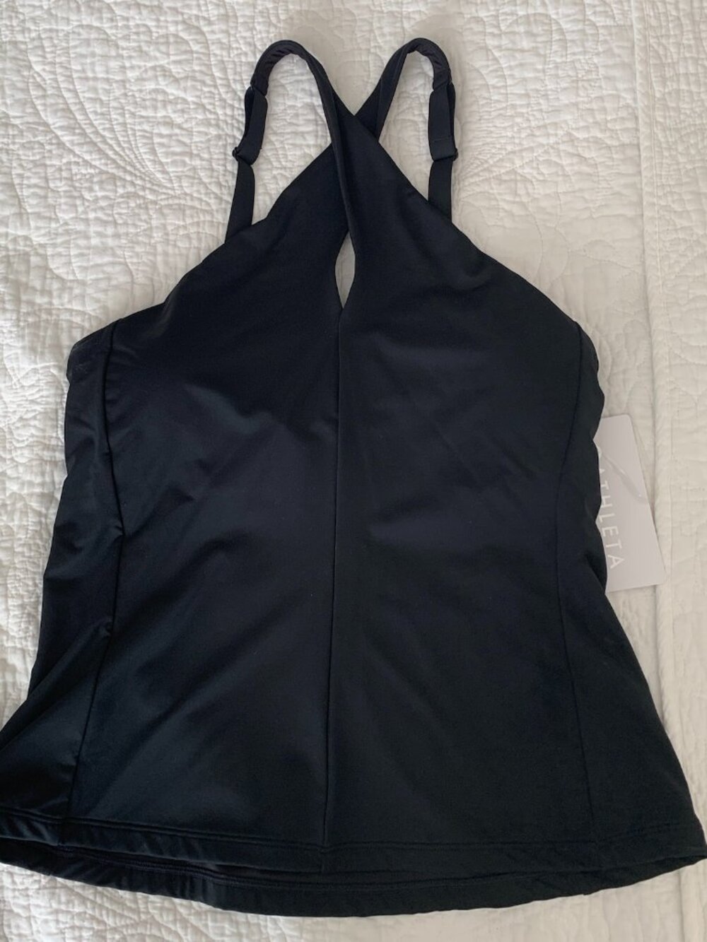 Athleta Crossed Tankini Black Size Large